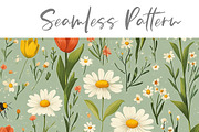 Floral Seamless Pattern, a Seasonal Illustration by Layerology (Thumbnail 3 of 3)
