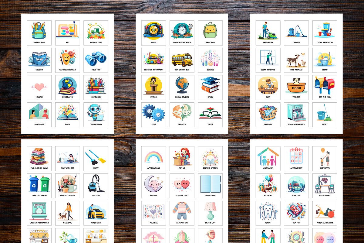 Editable Kids Daily Routine Cards, a Card Template by LA Design (Photo 5 of 12)