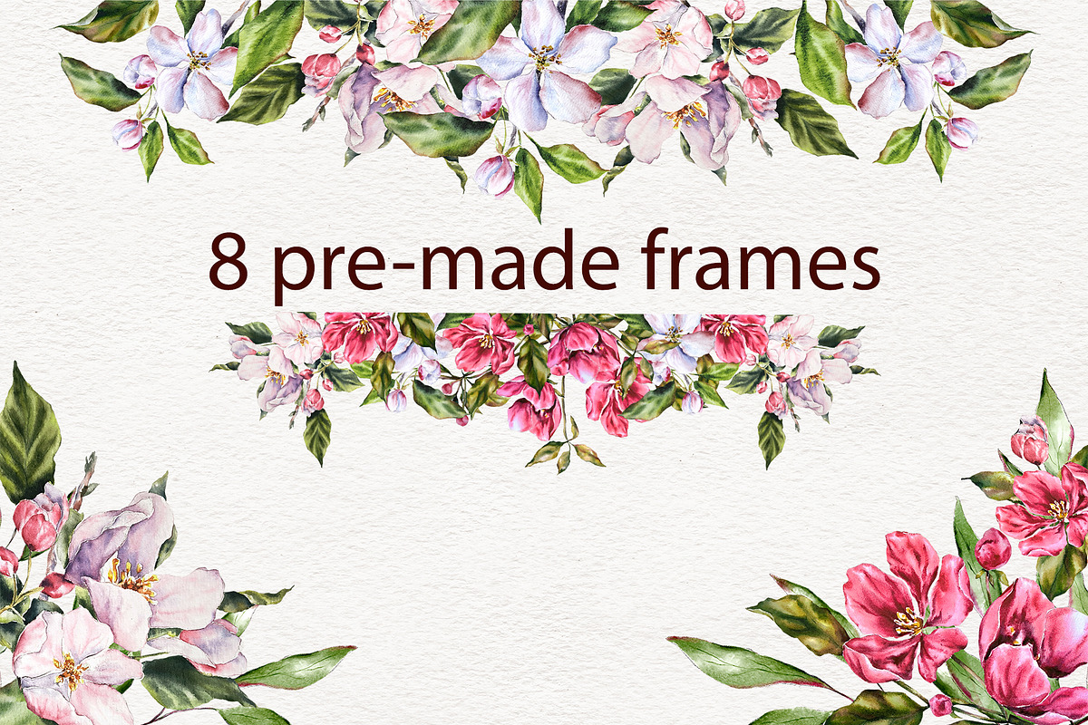 Apple tree flowers watercolor set, a Decorative Illustration by Lidia's watercolor world (Photo 8 of 9)