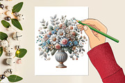 Watercolor Flowers Vase Png Clipart, a Seasonal Illustration by Craft Nest (Thumbnail 2 of 5)