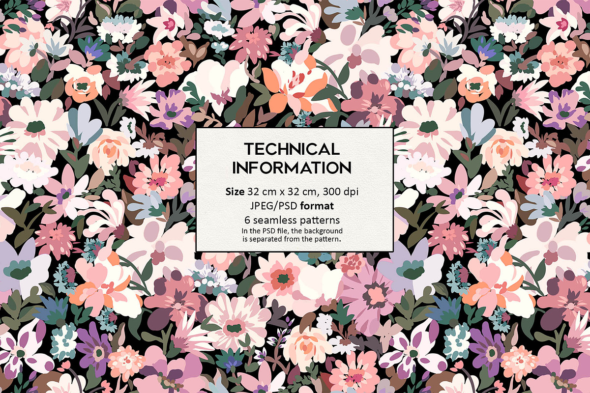 Ditsy. Floral seamless patterns, a Pattern Graphic by emeraldthue