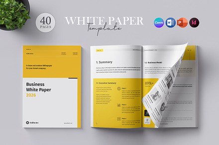 Whitepaper | Canva, Word, InDesign, a Brochure Template by OrcShape