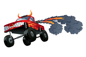 Jumping monster truck show. Bright, a Transportation Illustration by the8monkey