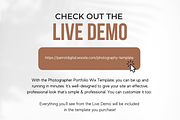 Photographer Portfolio Website (Wix), a Shopify Template by Parrot Designs (Thumbnail 4 of 4)