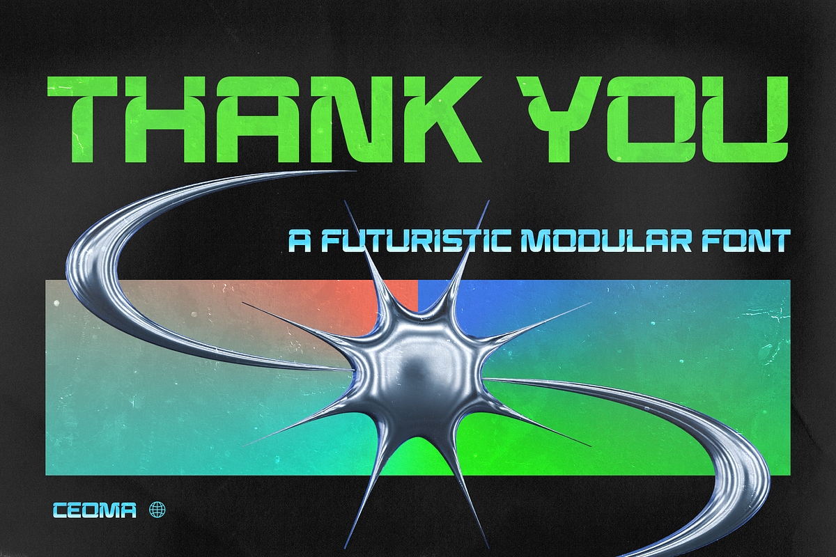 Ceoma – Futuristic Modular Font, a Sans Serif Font by Drizy (Photo 8 of 8)