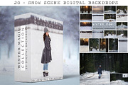 20- Snow Digital Backdrops - Winter, an Object Graphic by DareToDream (Thumbnail 1 of 5)