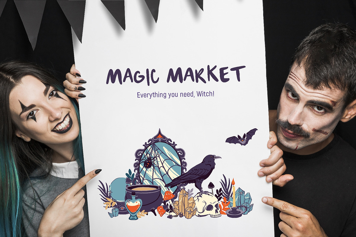 Magic Market. Vector Hallowen set, an Illustration by Tata Pilip (Photo 2 of 14)
