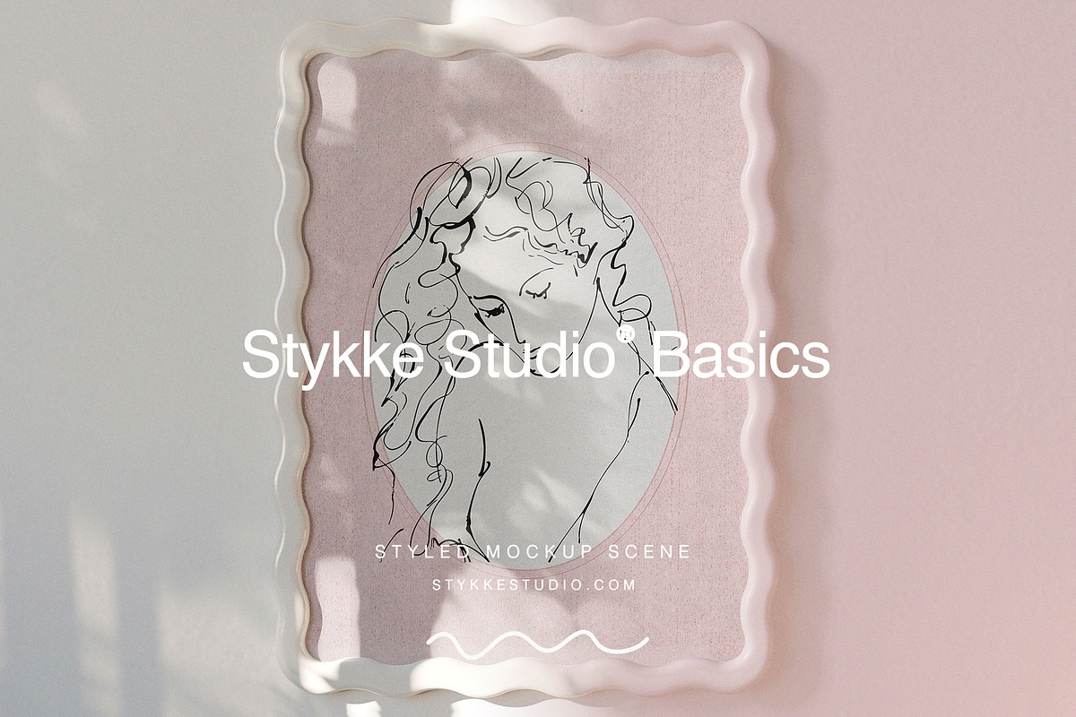 Wavy Frame Mockup | BASIC, a Household Mockup by Stykke Studio (Photo 1 of 9)