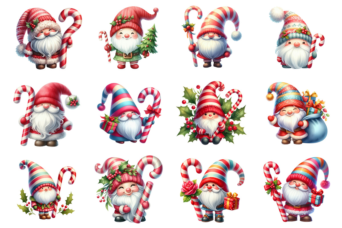 Watercolor Christmas Gnome, a Seasonal Illustration by CitraGraphics (Photo 3 of 4)