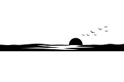 sunset horizon wall art design, an Illustration by Amazin_art (Thumbnail 6 of 31)
