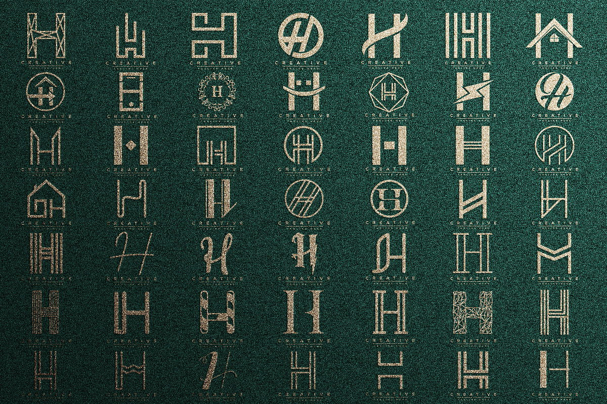 Letter H Logo Bundle Monogram Set, a Branding & Logo Template by Pixel Design (Photo 4 of 7)