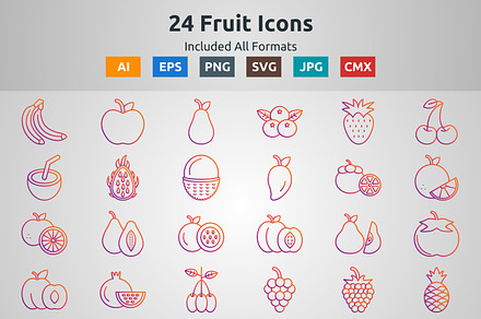 Line Filled Circle Icon of Fruit, an Outline Icon by Muhammad Atiq