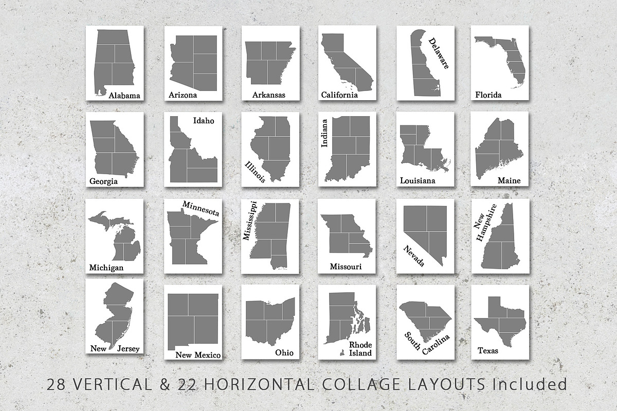 8.5x11 State Shaped Photo Templates, a Design Template by Loveurstyle Designs (Photo 2 of 5)