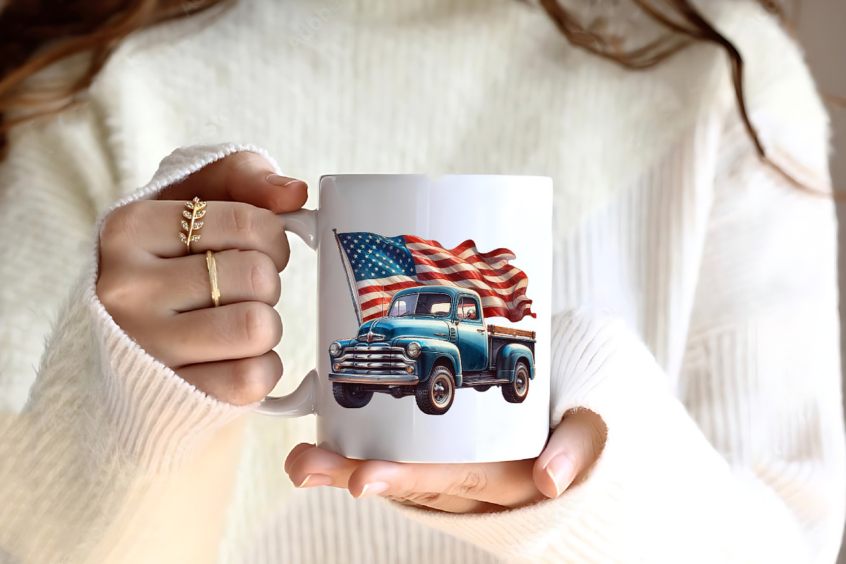 Watercolor American Flag Clipart, an Illustration by CreationArt (Photo 4 of 9)