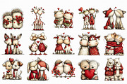 Whimsical Valentine Animal Couples C, an Illustration by Libby Wishes (Thumbnail 2 of 7)