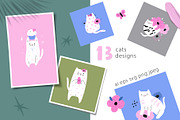 Cats & Flowers Cliparts, an Animal Illustration by danceyourlife (Thumbnail 5 of 6)