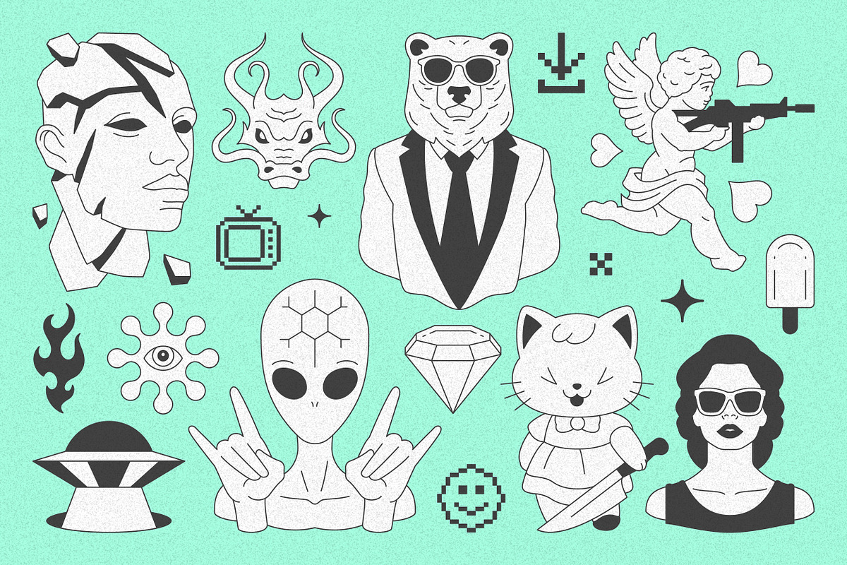 Y2K Illustrations and Elements Set, an Object Illustration by Vasya Kobelev (Photo 5 of 17)