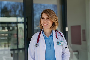 Portrait of female doctor in uniform, a Health & Medical Photo by HalfPoint