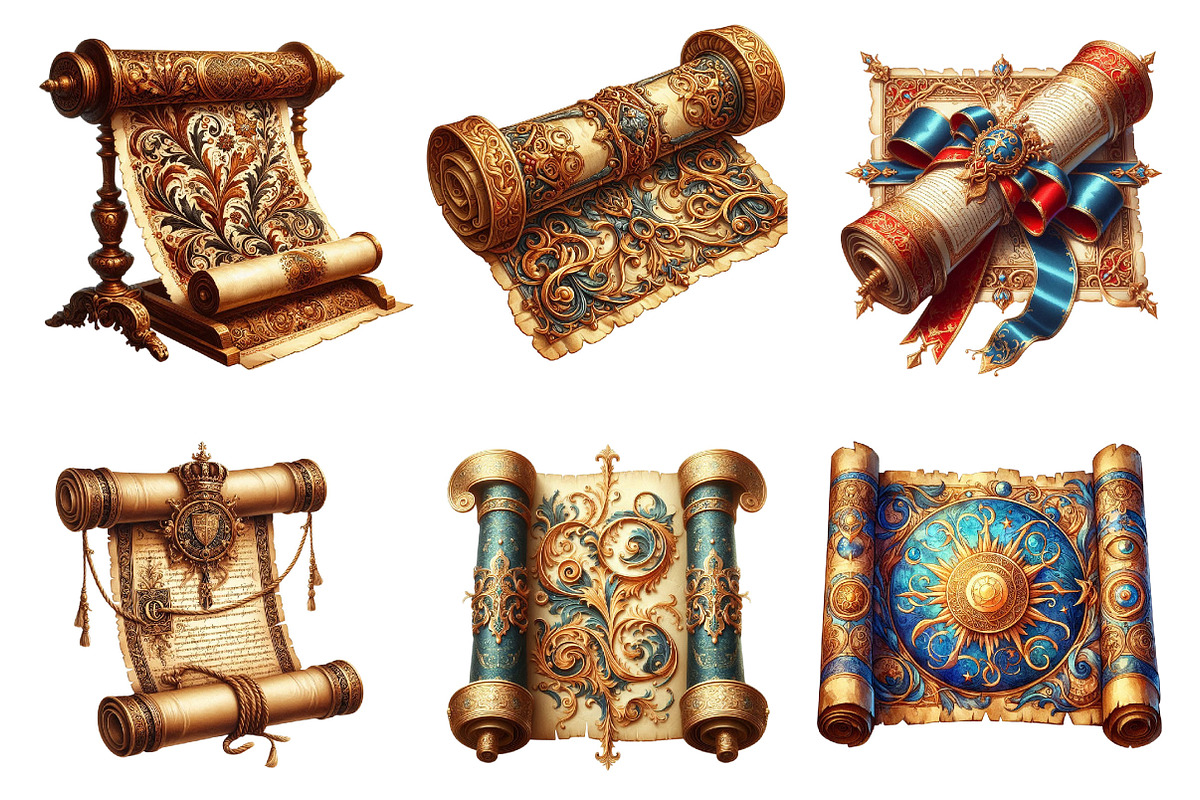 Vintage Medieval Scroll Clipart, a Graphic by CitraGraphics (Photo 3 of 4)