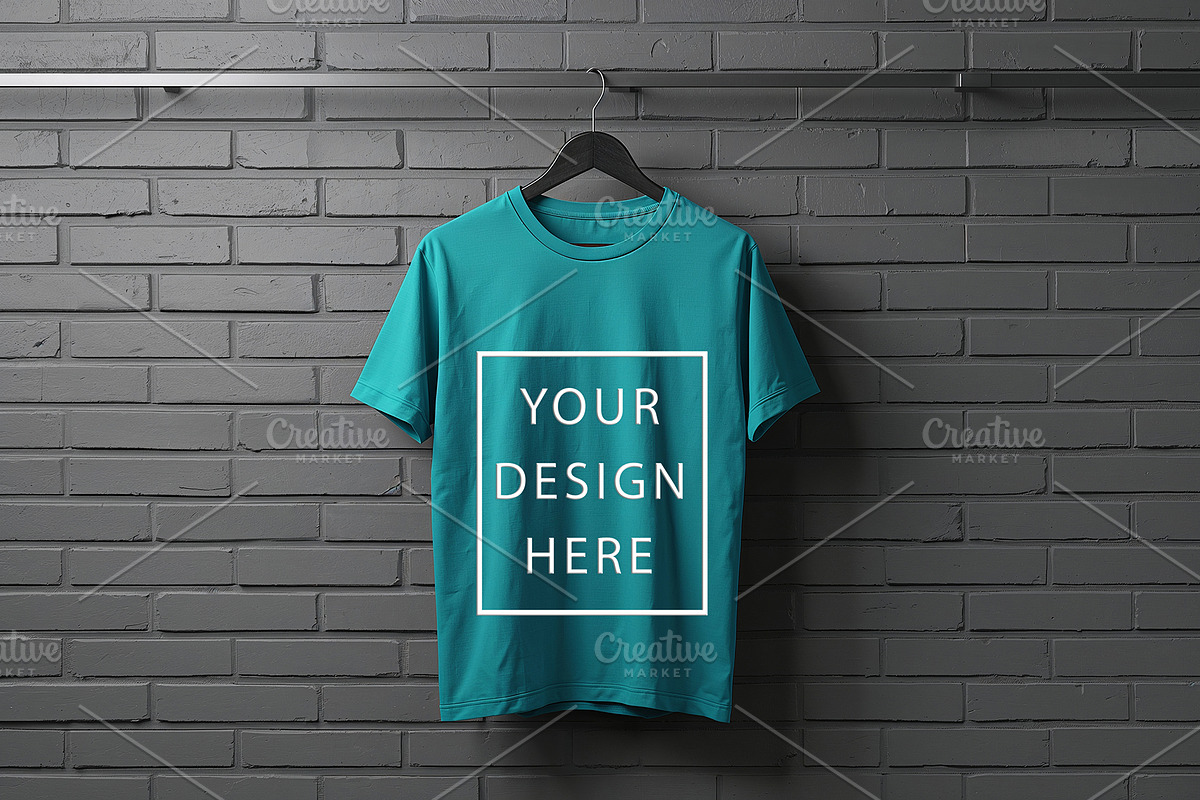 T-Shirt Mockup - Teal Edition, a Shirt Mockup by ForhadGFX (Photo 10 of 12)