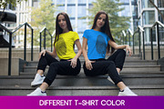 Twins T-Shirt Mock-Up 2018 #27, a Shirt Mockup by Freeman Studio (Thumbnail 3 of 23)