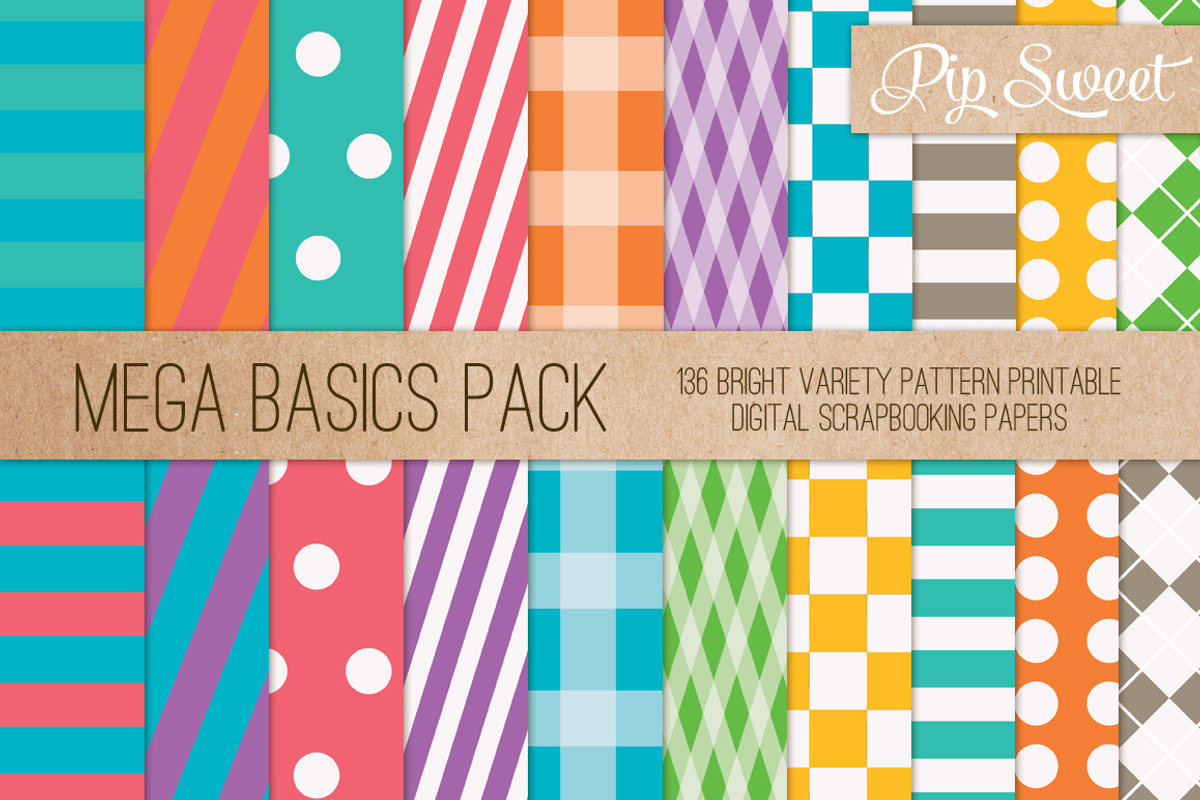 Mega Pack 136 Patterns, a Pattern Graphic by Pip Sweet (Photo 1 of 2)