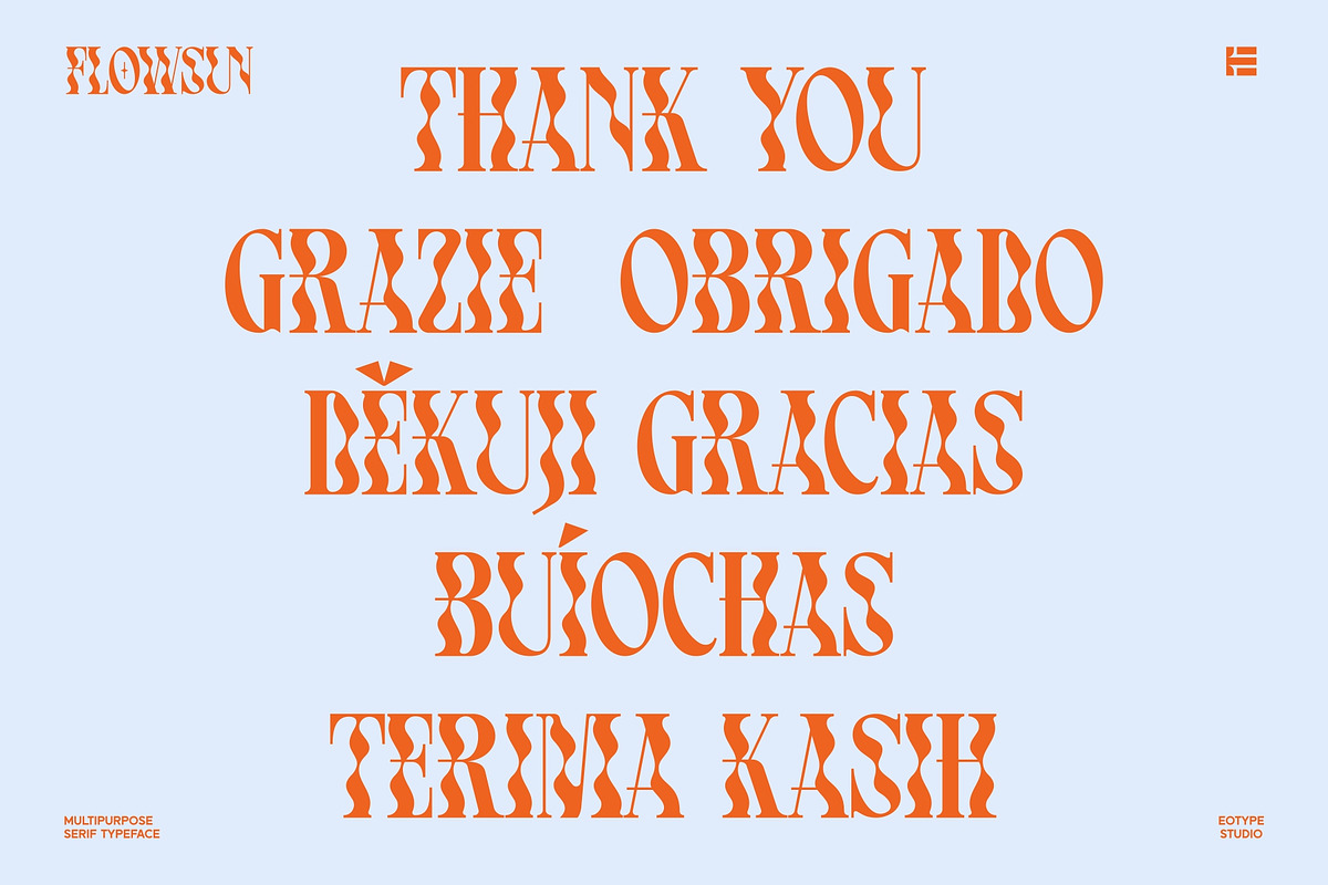 Flowsun | Psychchedelic Serif Font, a Serif Font by Eotype Studio (Photo 11 of 11)