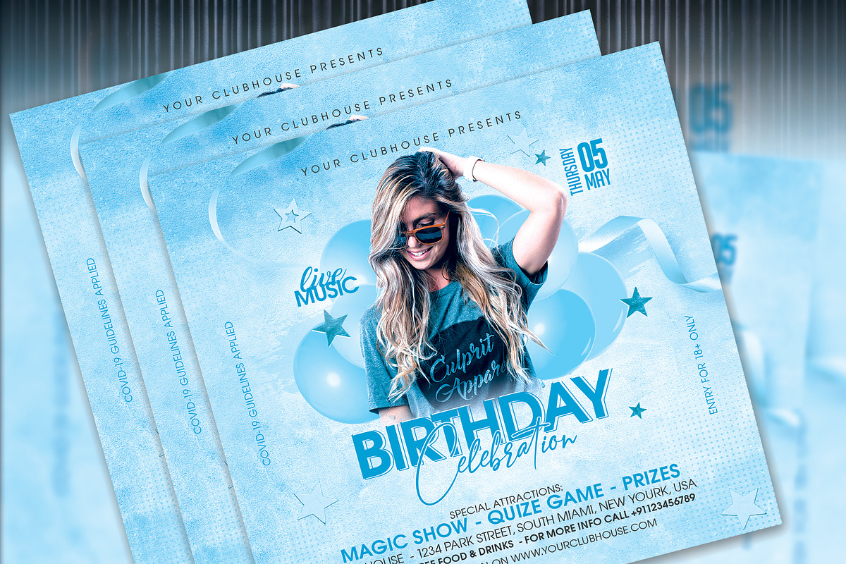 Birthday Party Flyer Template, a Templates & Theme by MithilaCreation (Photo 5 of 5)