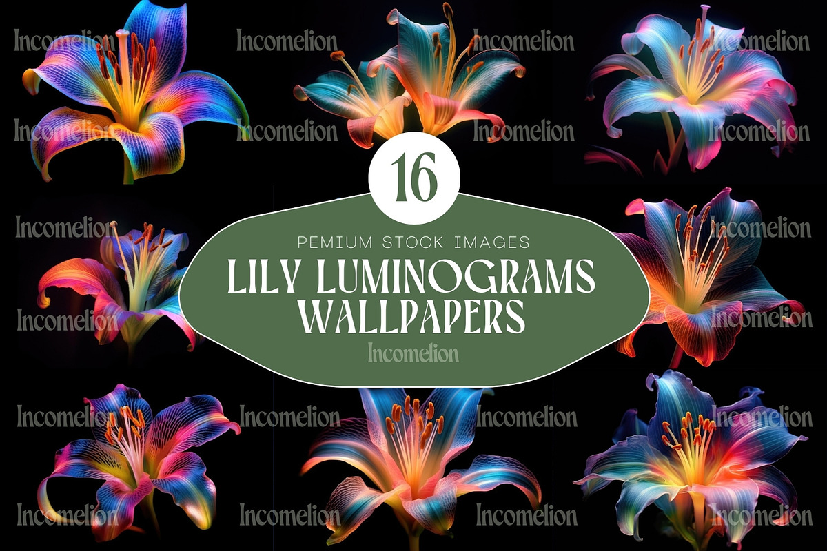 16 Lily Luminograms Wallpapers, a Wallpaper Graphic by Incomelion (Photo 1 of 6)