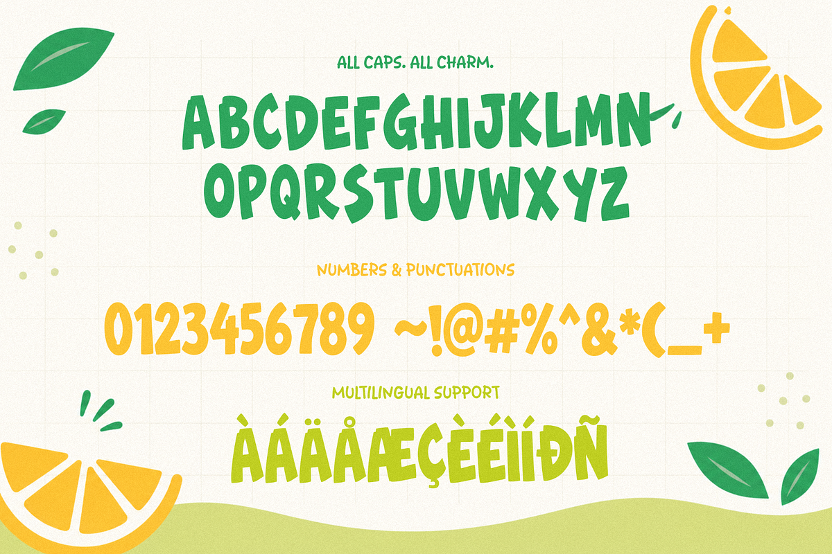 Lemon Chomp - Fresh Display Font, a Symbol Font by figuree studio (Photo 4 of 7)