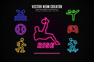 Editable Vector Neon Creator Effect