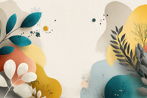 Abstract floral art print botanical, a Photo by Pixeness Studio