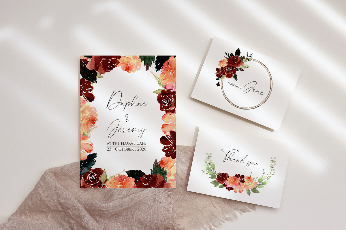 Watercolor flower - Burgundy, an Illustration by Beigetime (Photo 3 of 8)