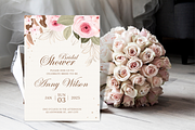 Pink Floral Bridal Shower Invitation, a Print Template by TheSimplySereneShop (Thumbnail 2 of 3)