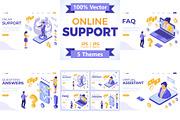 Isometric Online Customer Support, a Person Illustration by TAlex (Thumbnail 1 of 6)