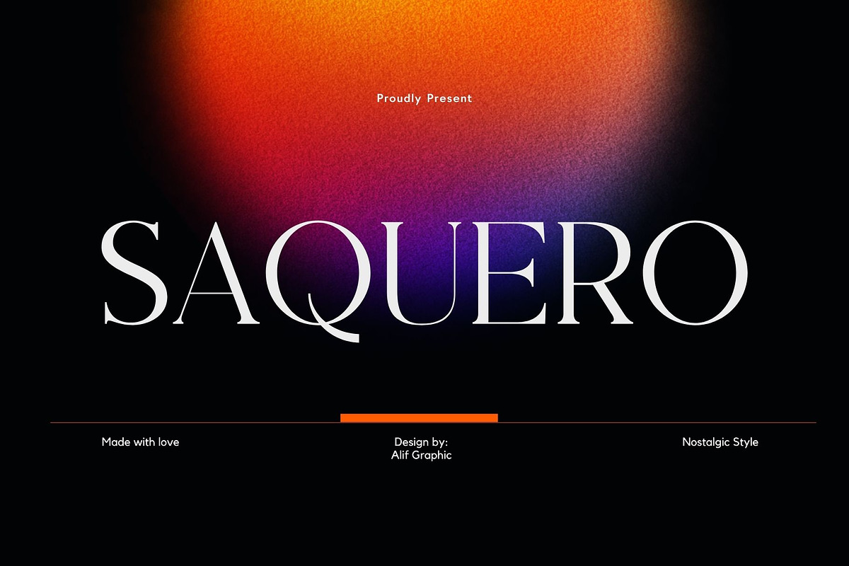 Saquero - Modern Serif Typeface, a Serif Font by Font Kingdom (Photo 1 of 5)