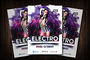 Electro Night Party Flyer Template, a Flyer Template by Malaxay (Thumbnail 1 of 2)