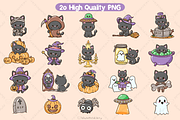 Cute Black Cat Clipart PNG Bundle, an Animal Illustration by Blumensdiary (Thumbnail 9 of 11)