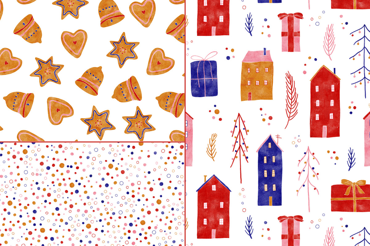 Vivid Christmas Cliparts & Patterns, a Seasonal Illustration by OkPen (Photo 4 of 13)