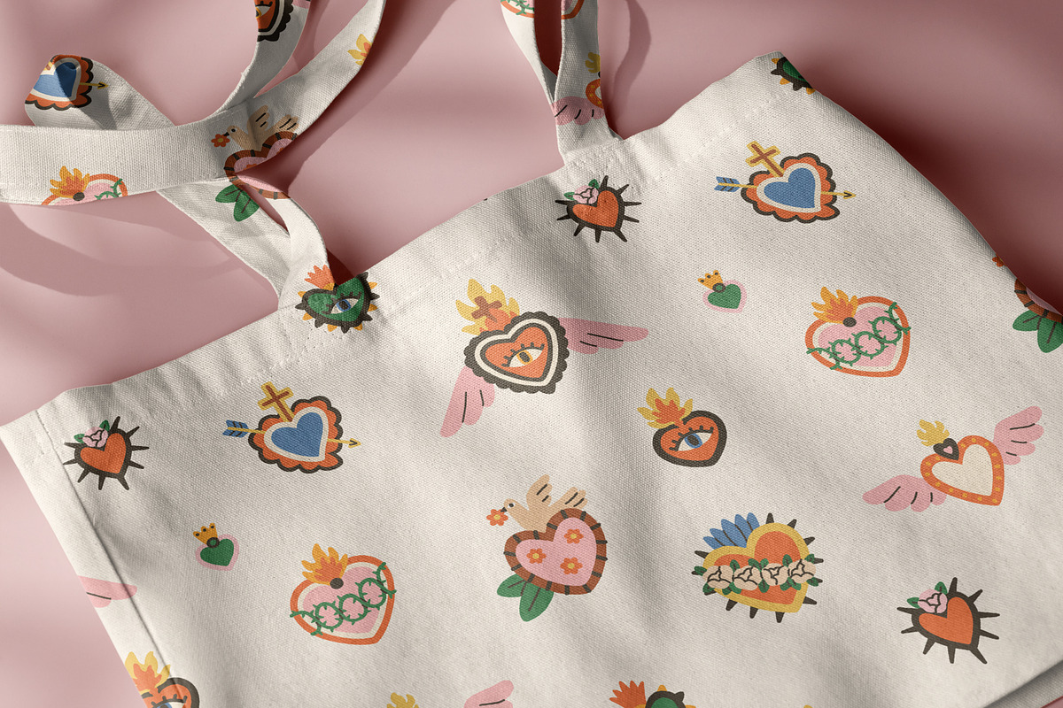 Mexican hearts seamless patterns, a Pattern Graphic by Good Studio (Photo 11 of 13)
