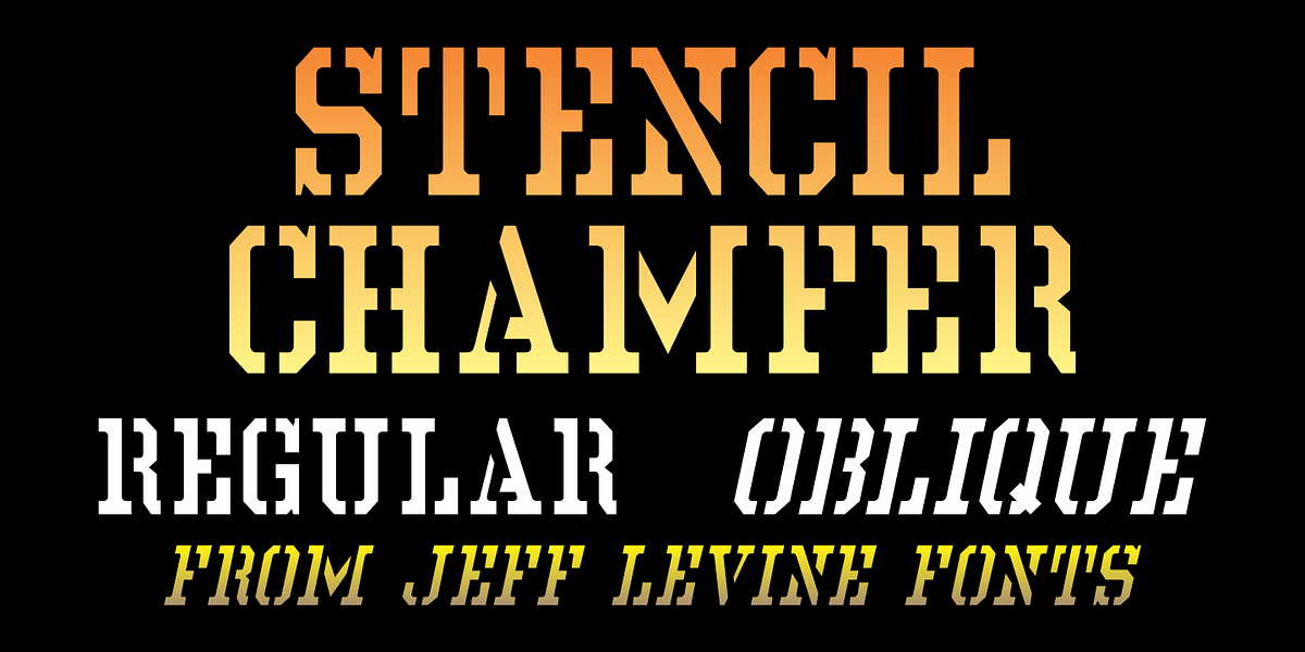 Stencil Chamfer JNL, a Slab Serif Font by Jeff Levine Fonts (Photo 1 of 5)