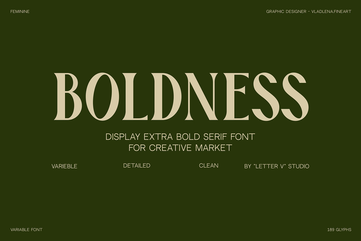 Boldness font / display serif font, a Serif Font by LETTER V studio (Photo 1 of 8)