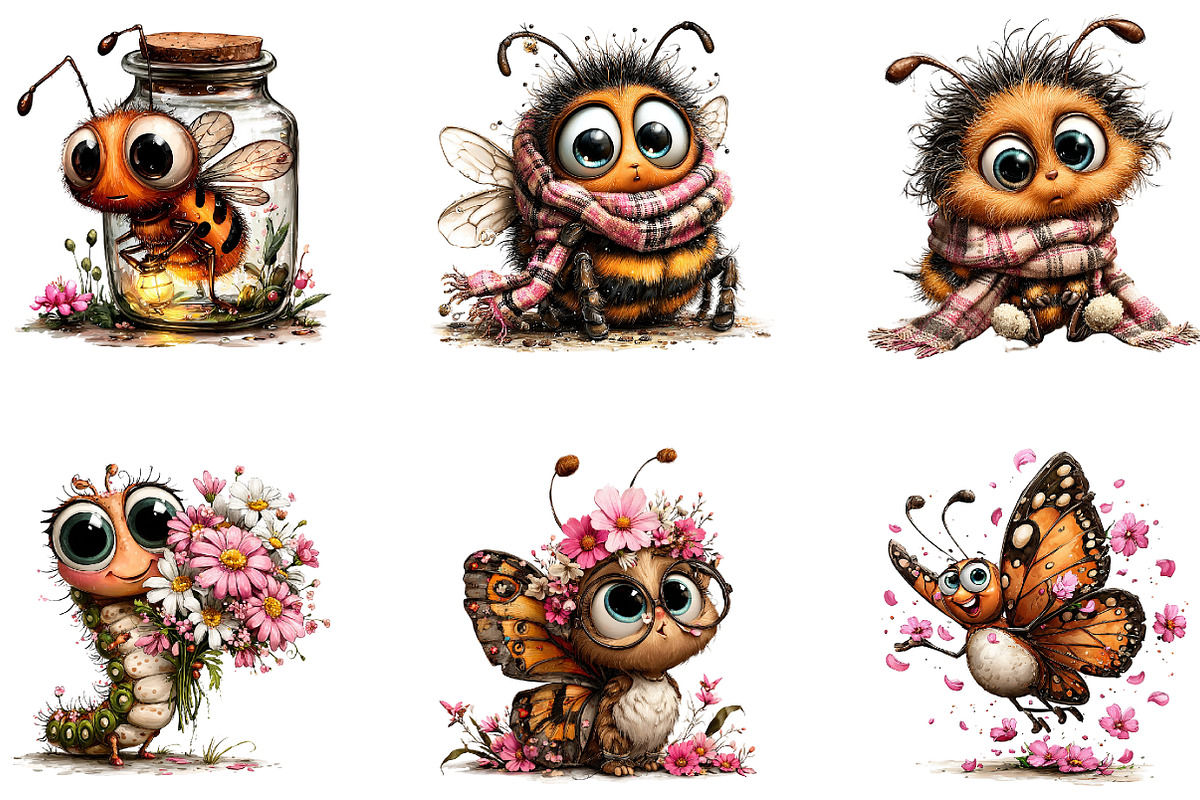 Cute Insects Clipart, a Seasonal Illustration by CreationArt (Photo 3 of 5)