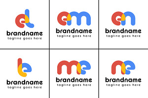 Letters el le em me en ne Logo, a Branding & Logo Template by Pray Art Design Studio