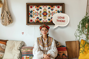 Ukrainian Folk Seamless Patterns Set