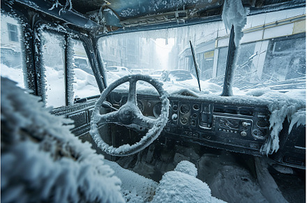 Interior of the vehicle is frozen, a Nature Photo by Jan Jack Russo Media
