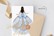 Baby Blue Quinceanera Dress Clipart, an Illustration by Sunflower Day Love (Thumbnail 2 of 3)