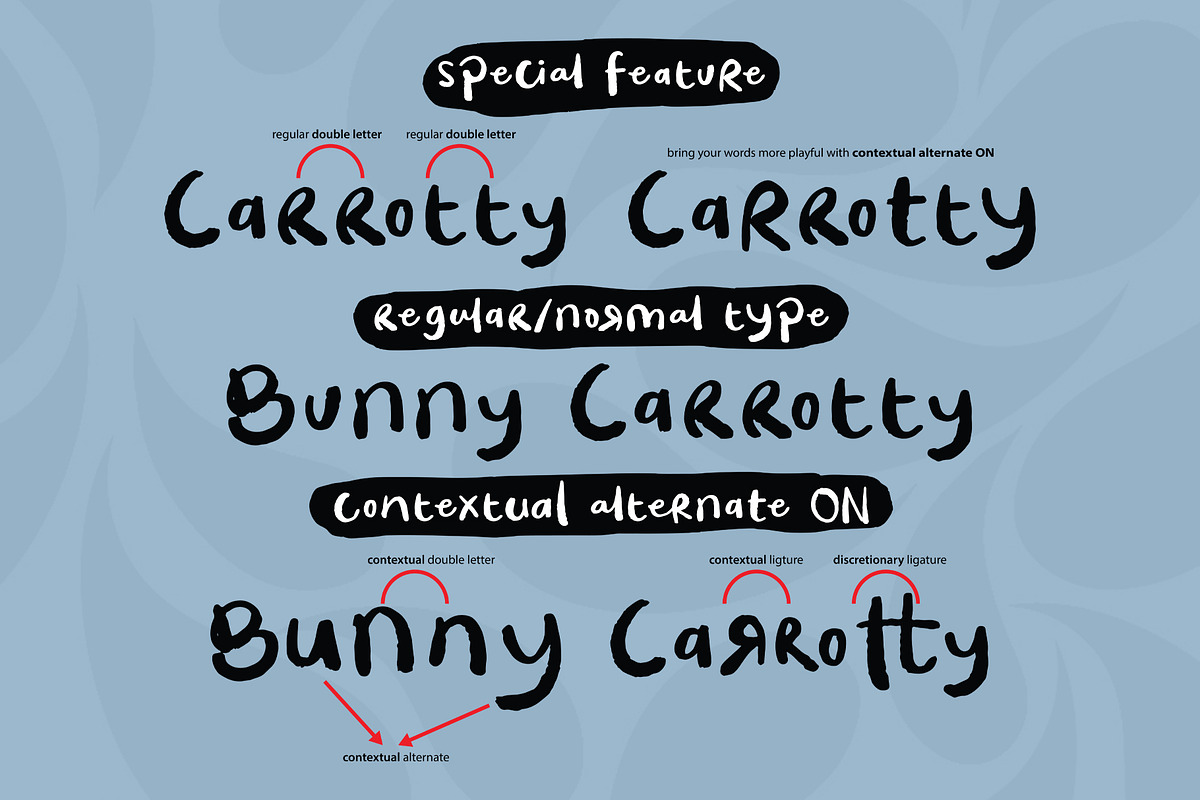 Bunny Carroty - Playful Handwritten, a Handwritten Font by Inviline.co (Photo 6 of 17)