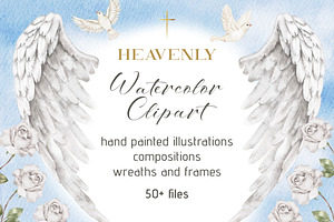 Heavenly Watercolor Clip art, a Decorative Illustration by Eves_Aquadreams
