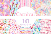 Carnival Digital Paper, a Pattern Graphic by GlamArtZhanna (Thumbnail 1 of 4)